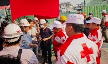 中国红十字国际救援队抵达缅甸曼德勒市